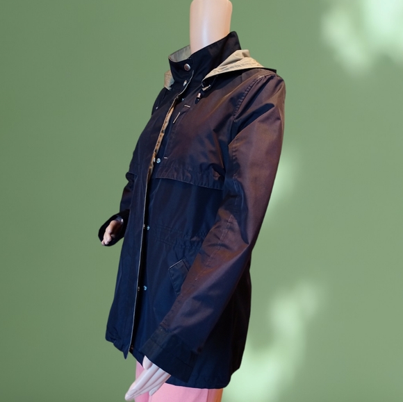 Liz Claiborne Midweight Anorak Black Water Resistant Outerwear Hooded Jacket - Picture 4 of 16